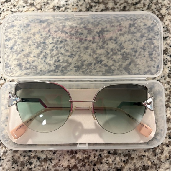 Fendi Cateye Sunglasses FF0242S VGVQC Silver/Pink 52mm 242 - Picture 1 of 4